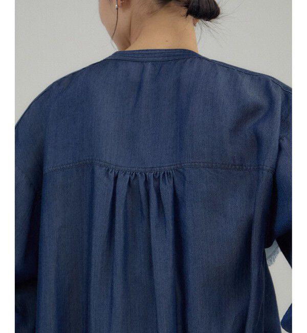 SALON adam et rope'「デニムライクラッフルフリルブラウス」|シャツ・ブラウス|