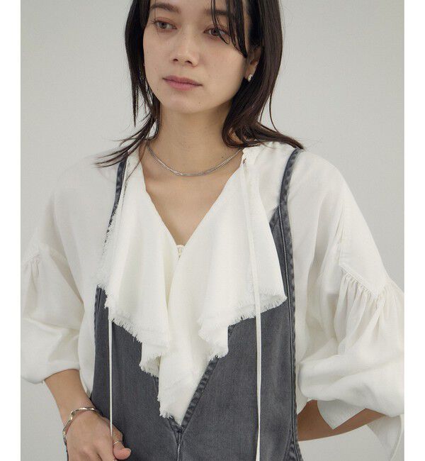 SALON adam et rope'「デニムライクラッフルフリルブラウス」|シャツ・ブラウス|