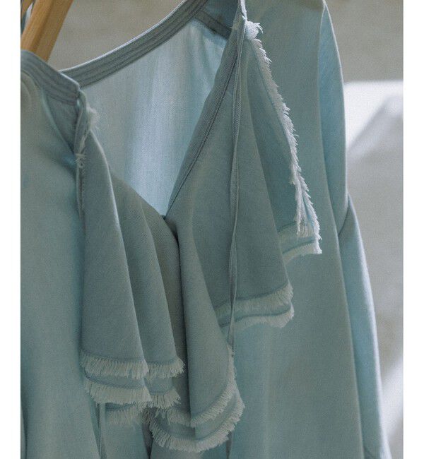 SALON adam et rope'「デニムライクラッフルフリルブラウス」|シャツ・ブラウス|