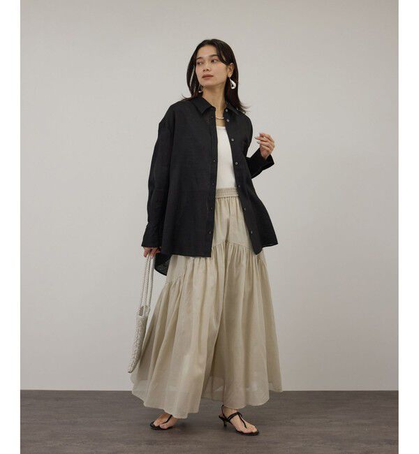 SALON adam et rope'「【WEB限定】コットンオーガンジーギャザースカート / イージーケア」|スカート|