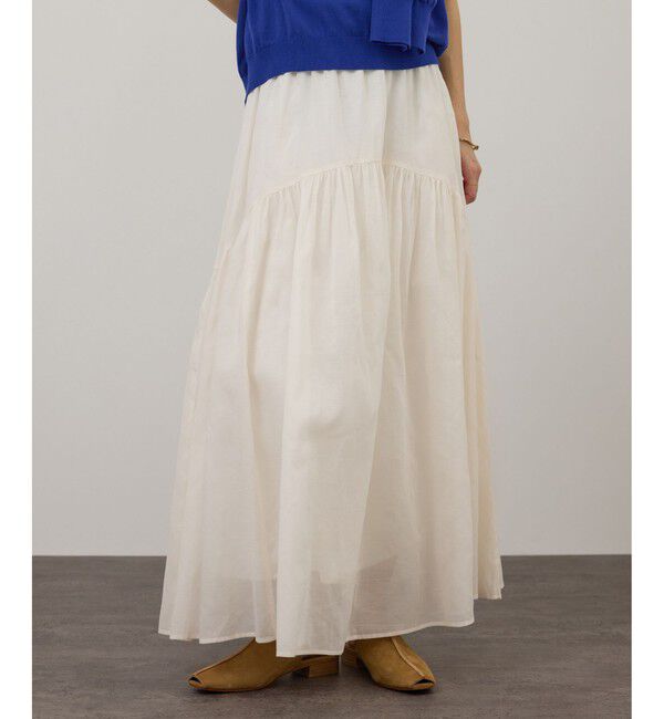 SALON adam et rope'「【WEB限定】コットンオーガンジーギャザースカート / イージーケア」|スカート|
