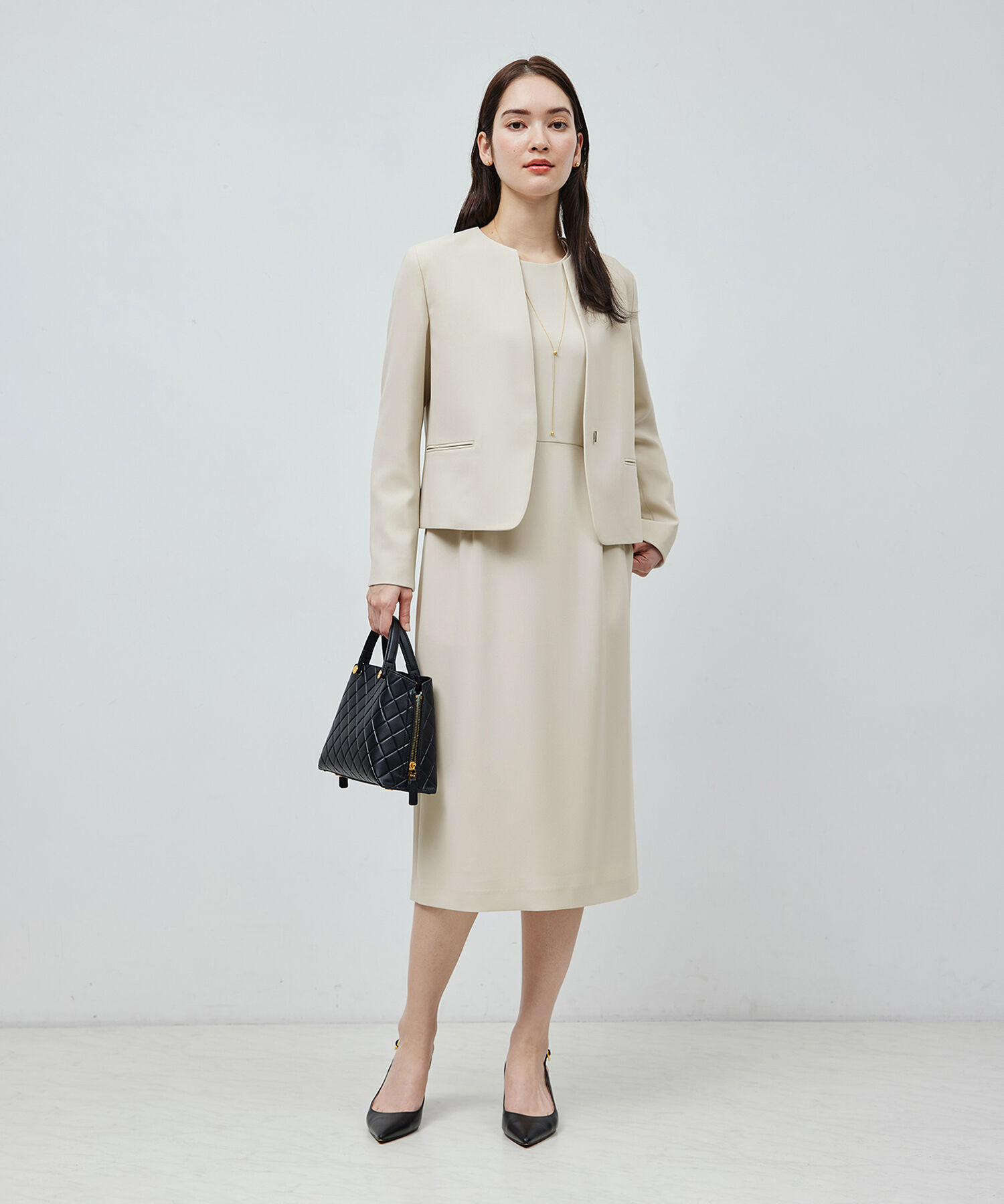 ROPE「トリアセダブルクロスウエストコンシャスワンピース」|ワンピース|