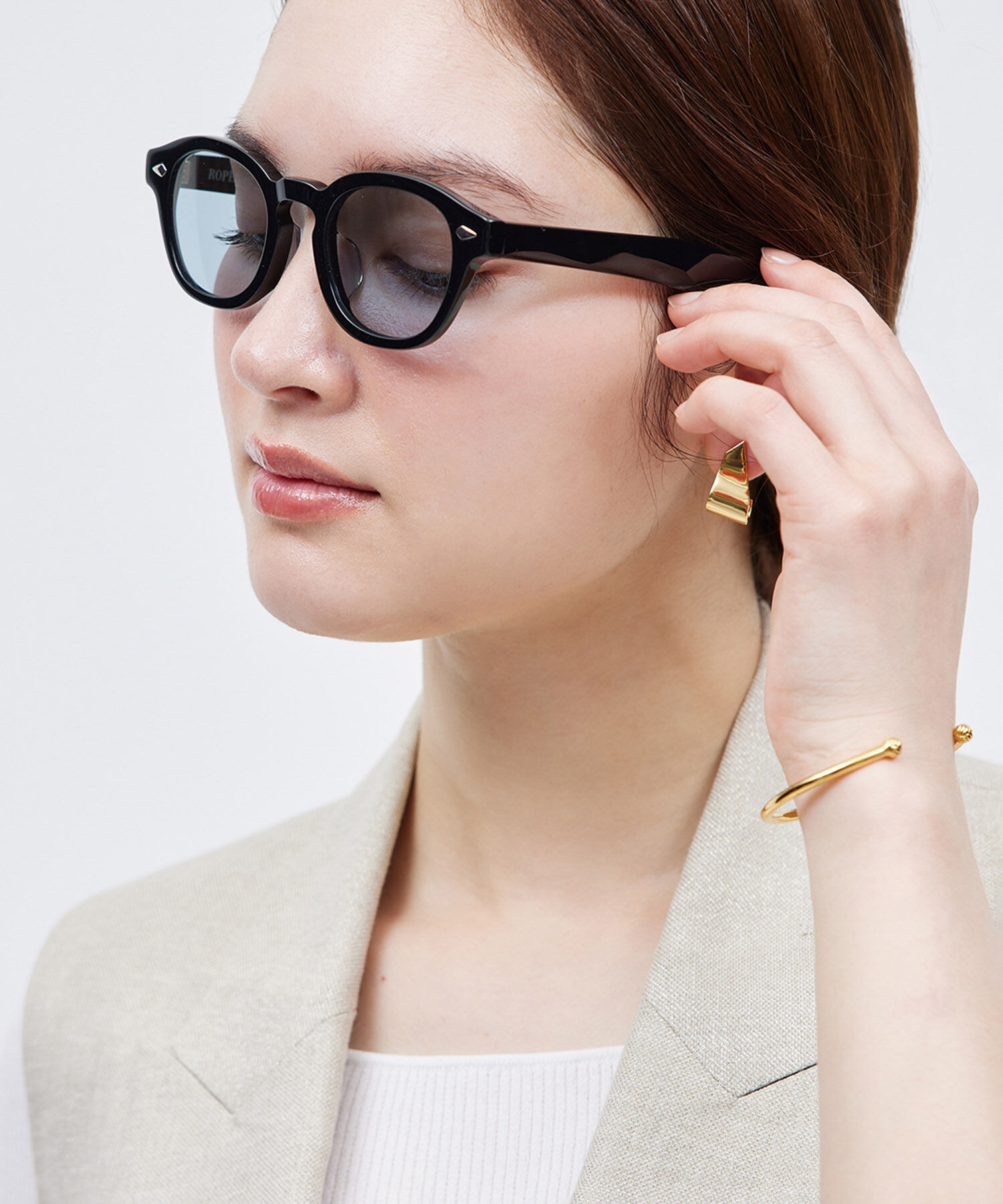 ROPE「ボスリントン型 UVカットサングラス【メディア掲載】」|サングラス|ブラック(01)