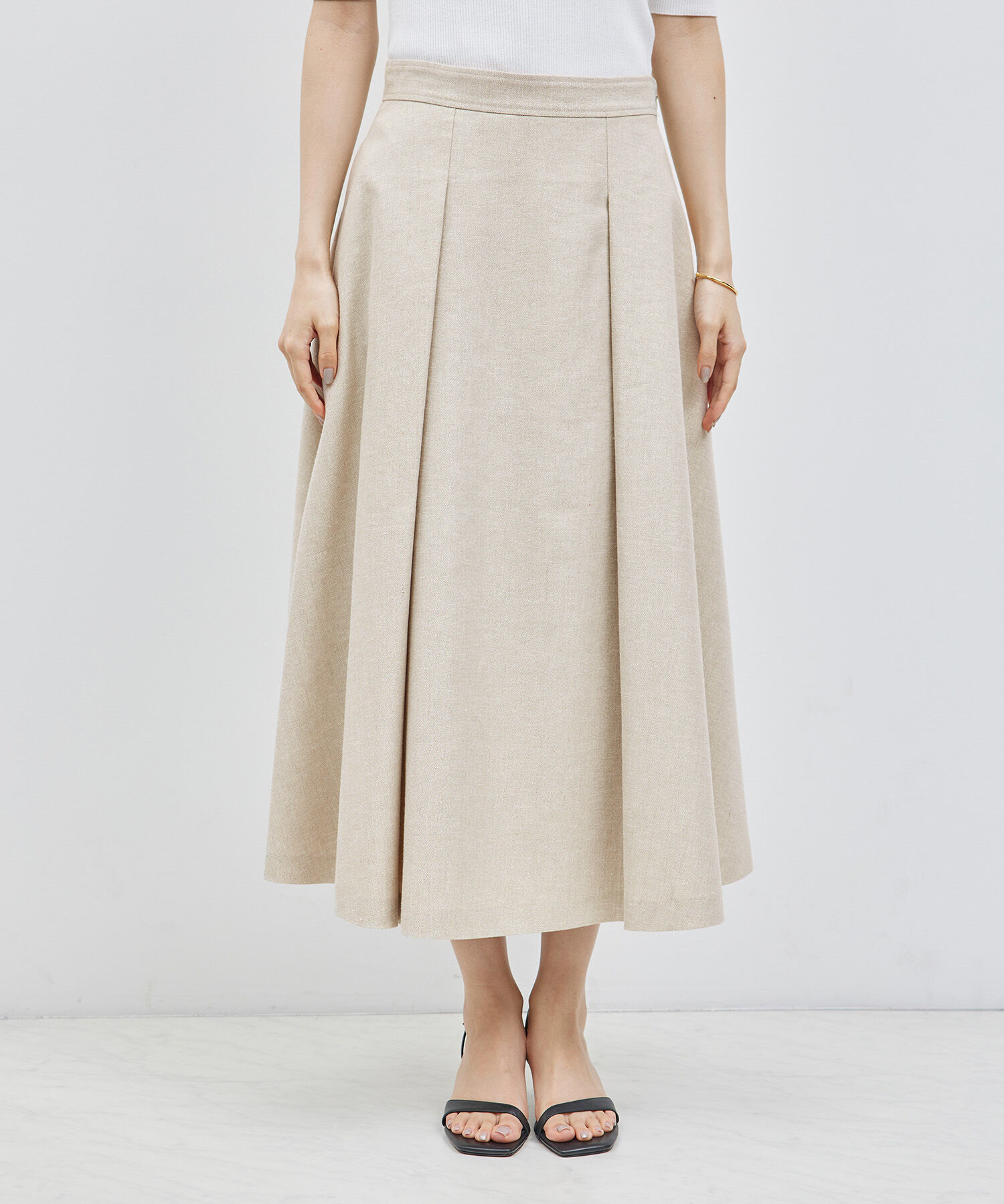 ROPE「フォルムフレアスカート（ラメ/無地）【セットアップ対応】」|スカート|