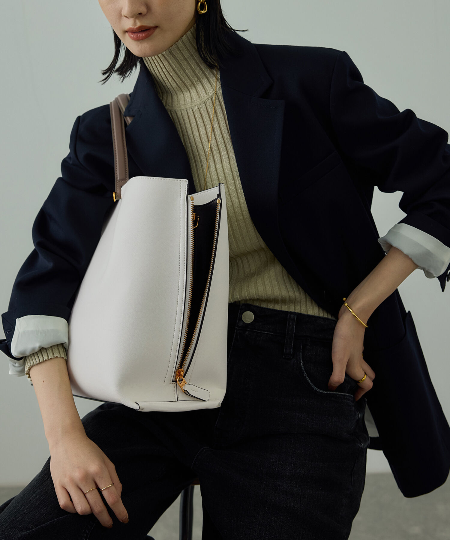 ROPE「【E'POR】Y BAG Wide【通勤】【A4対応】【25SS】」|トートバッグ|ホワイト系(11)