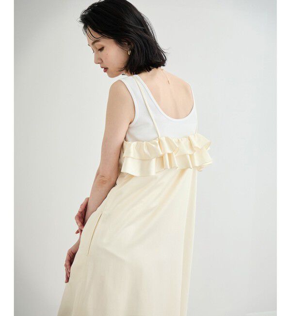 ROPE「【洗える】シャイニーサテンキャミワンピース」|ドレス|