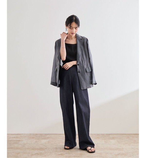 ROPE「【洗える】カップ付きサテンジャージーキャミソール」|キャミソール|