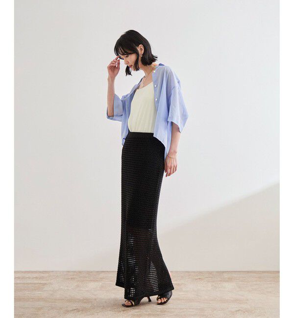 ROPE「【洗える】カップ付きサテンジャージーキャミソール」|キャミソール|