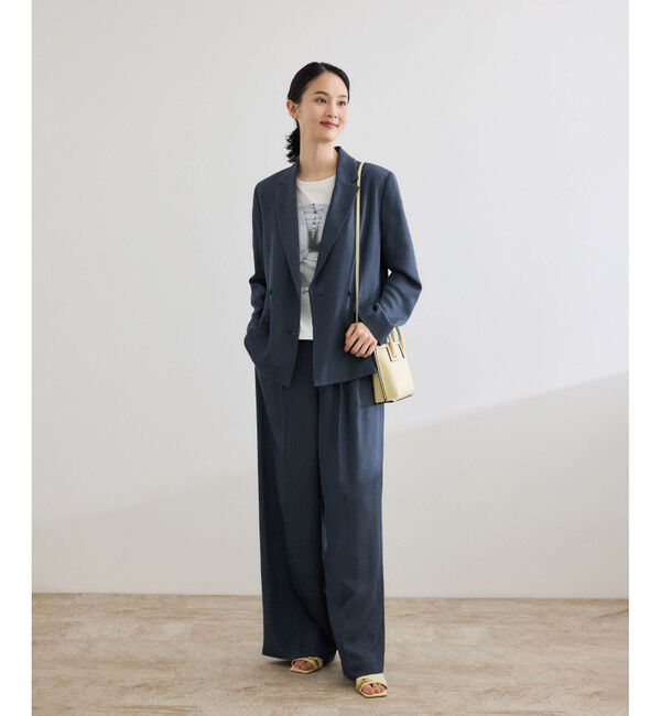 ROPE「バックサテンダブルブレストジャケット」|テーラードジャケット|