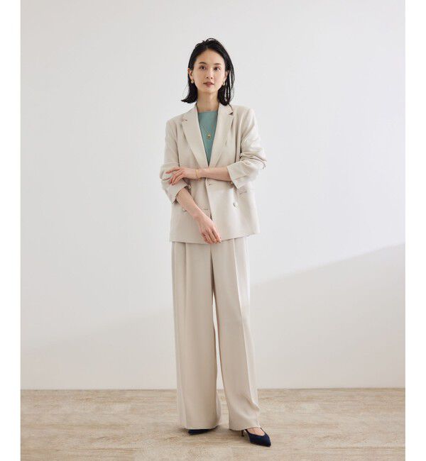 ROPE「バックサテンダブルブレストジャケット」|テーラードジャケット|