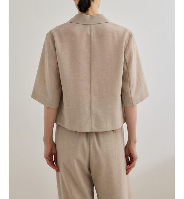 ROPE「【洗える】リネンライクコンパクトジャケット/セットアップ対応【WEB・一部店舗限定】」|テーラードジャケット|