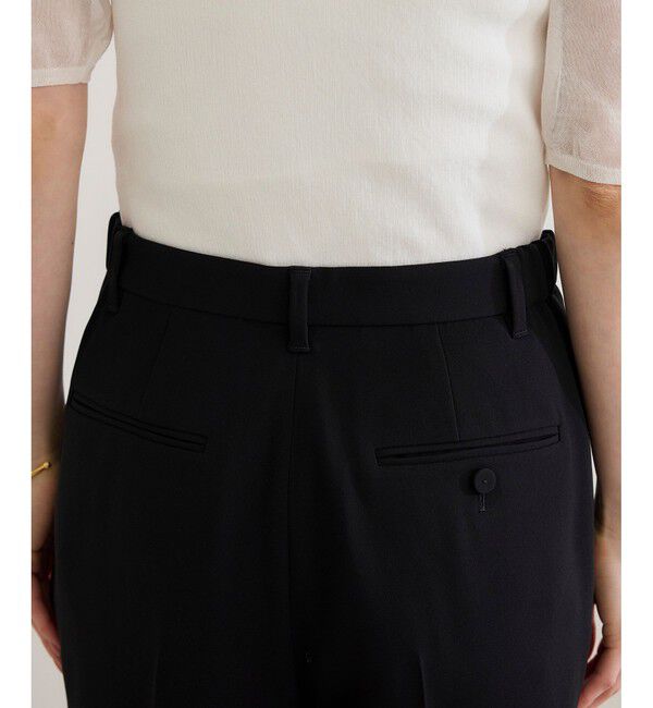 ROPE「トリアセバックサテン テーパードパンツ【オフィス/通勤/セットアップ対応】/洗える」|チノ|