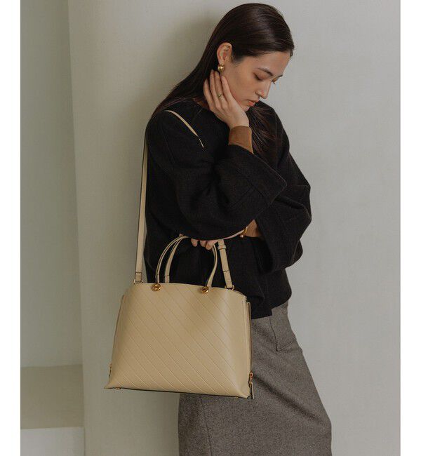 ROPE「【E'POR】【数量限定】Y BAG Medium Emboss」|トートバッグ|ベージュ(27)