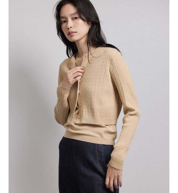 ROPE「ミニケーブルセパレートカーディガン（アンサンブル）/ イージーケア」|カーディガン|