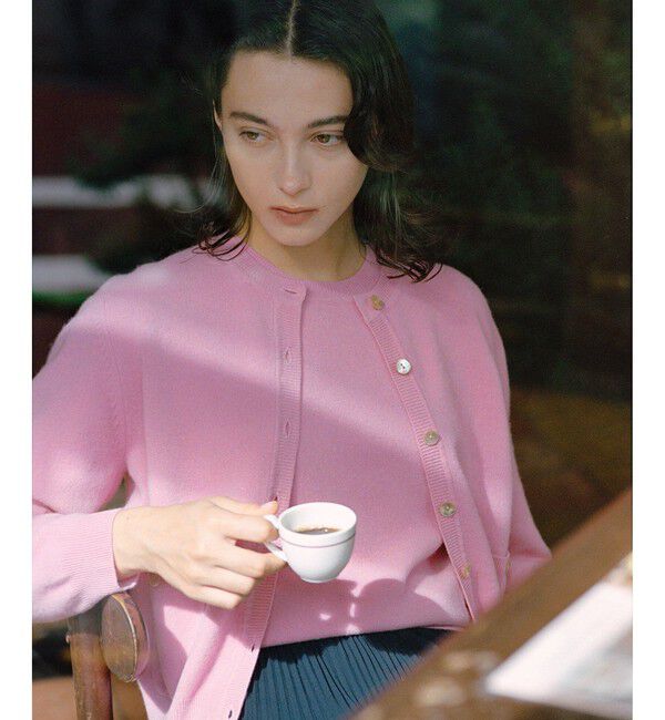 ROPE「【一部WEB限定】ウールカシミヤ ブレンドニットカーディガン/イージーケア」|カーディガン|ピンク系(65)