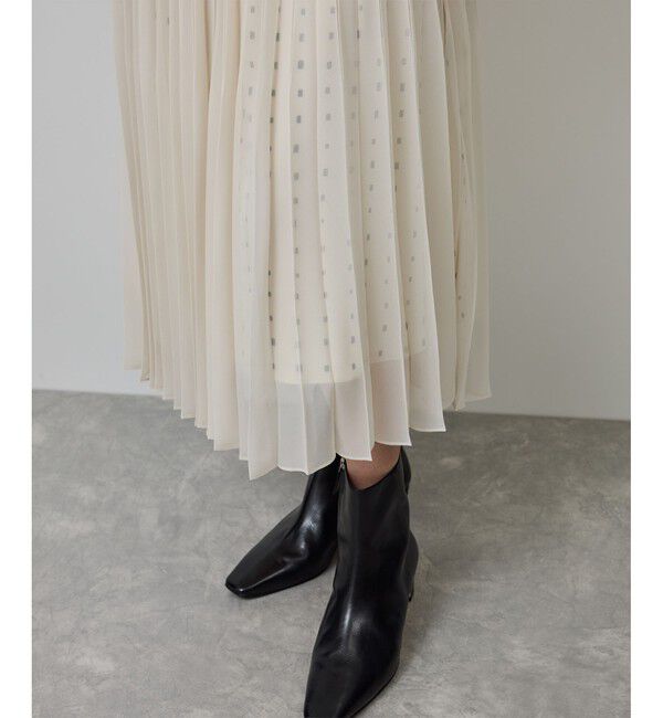 ROPE「スクエアドットプリントププリーツスカート」|スカート|