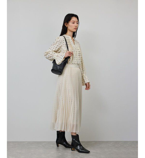 ROPE「スクエアドットプリントププリーツスカート」|スカート|