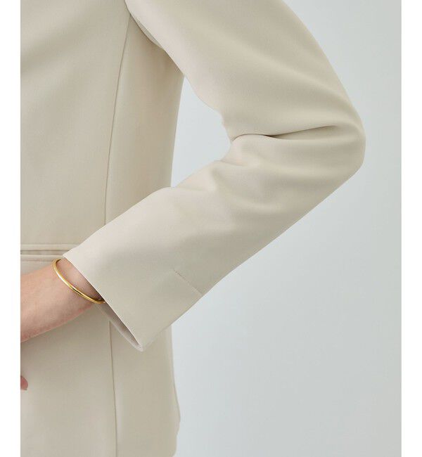 ROPE「トリアセダブルクロス Ｖネックジャケット/セットアップ対応・イージーケア・26SS」|ノーカラージャケット|