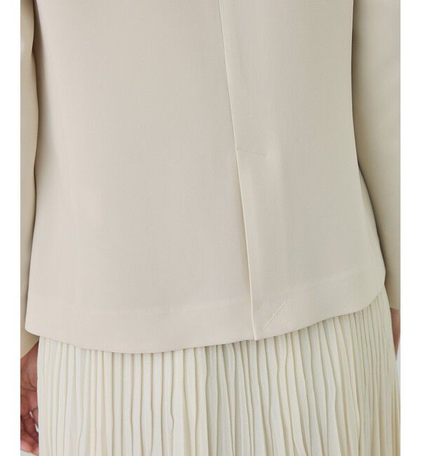 ROPE「トリアセダブルクロス Ｖネックジャケット/セットアップ対応・イージーケア・26SS」|ノーカラージャケット|