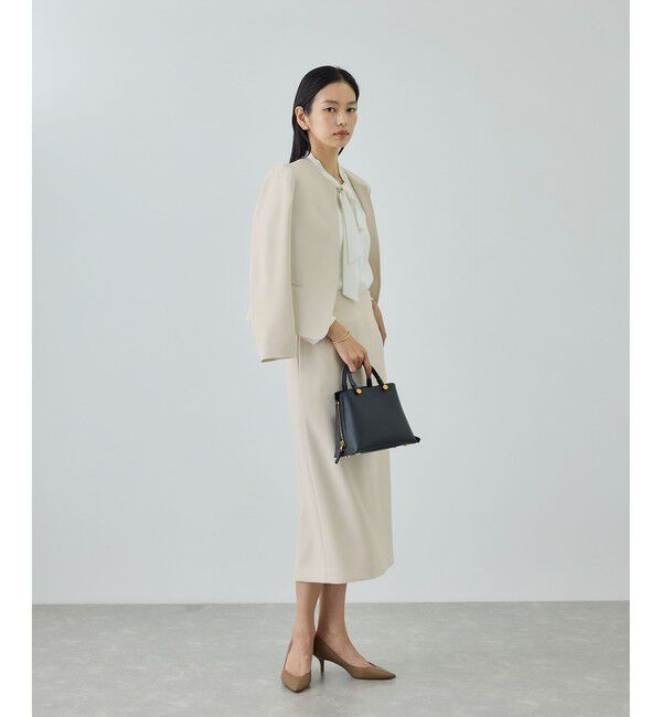 ROPE「トリアセダブルクロス ハイウエストタイトスカート/セットアップ対応・イージーケア・26SS」|スカート|