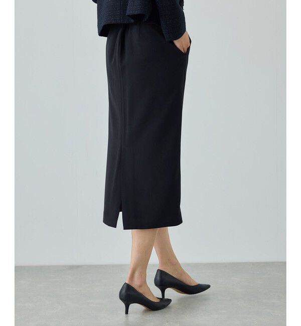 ROPE「トリアセダブルクロス ハイウエストタイトスカート/セットアップ対応・イージーケア・26SS」|スカート|