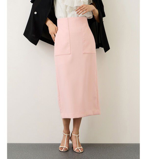 ROPE「[美人スカート]ダブルクロスポケット付きタイトスカート/イージーケア・26SS」|スカート|ピンク(63)