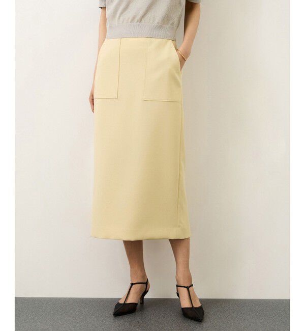 ROPE「[美人スカート]ダブルクロスポケット付きタイトスカート/イージーケア・26SS」|スカート|クリーム系(85)