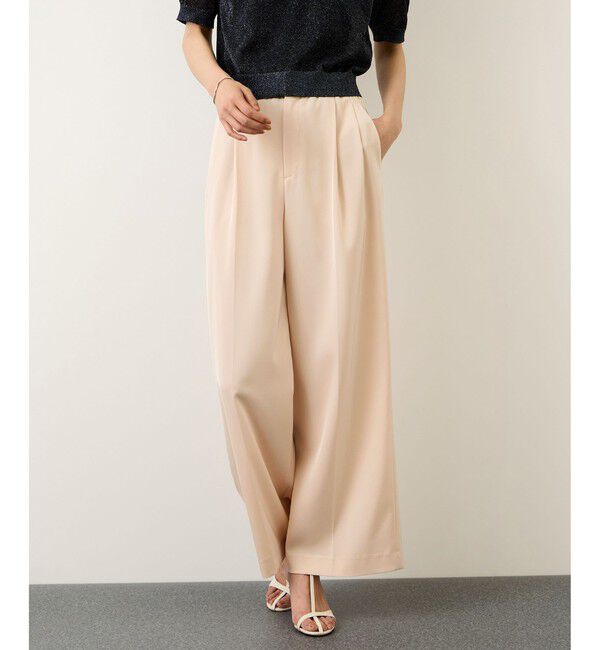 ROPE「イージータックワイドパンツ/セットアップ対応・イージーケア」|チノ|ピンク(63)