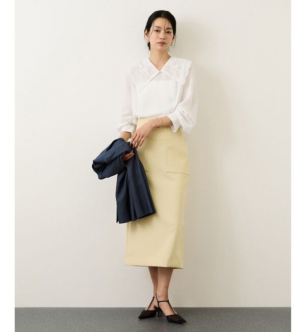 ROPE「レースカラーコンパクトブラウス/イージーケア」|シャツ・ブラウス|