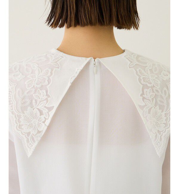 ROPE「レースカラーコンパクトブラウス/イージーケア」|シャツ・ブラウス|