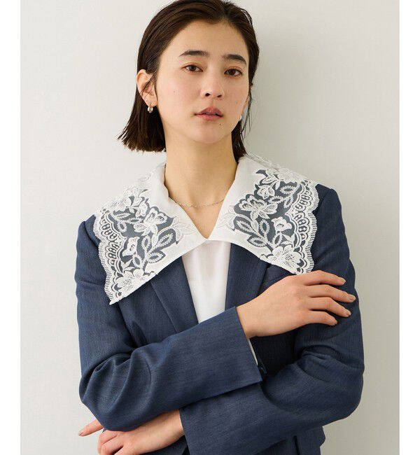 ROPE「レースカラーコンパクトブラウス/イージーケア」|シャツ・ブラウス|