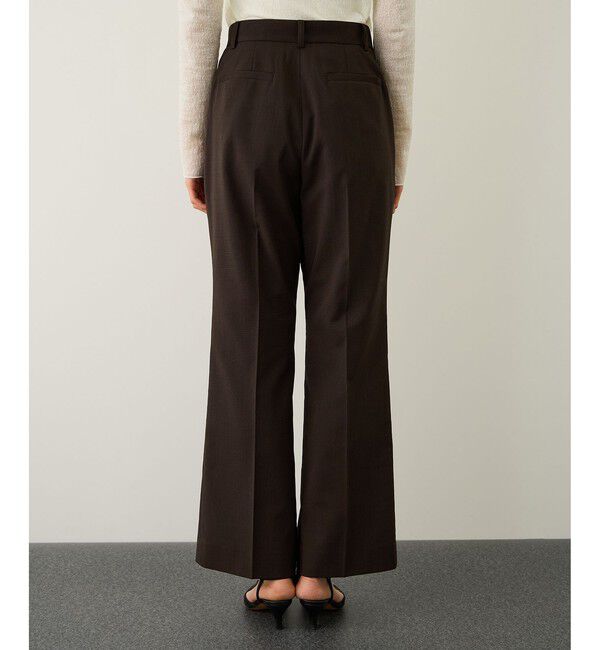 ROPE「リネンライクセミフレアパンツ/セットアップ対応・イージーケア」|チノ|