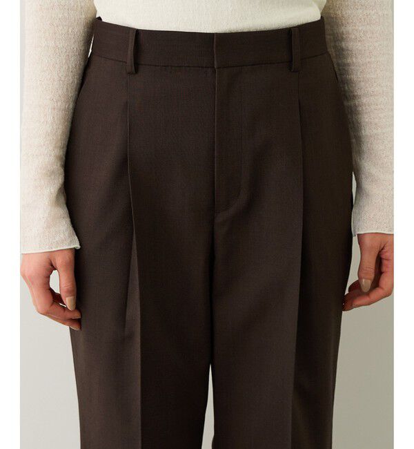 ROPE「リネンライクセミフレアパンツ/セットアップ対応・イージーケア」|チノ|