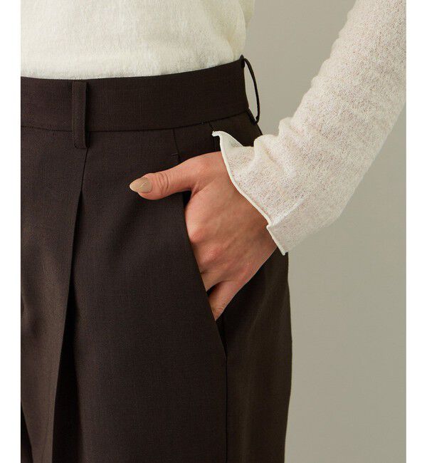 ROPE「リネンライクセミフレアパンツ/セットアップ対応・イージーケア」|チノ|