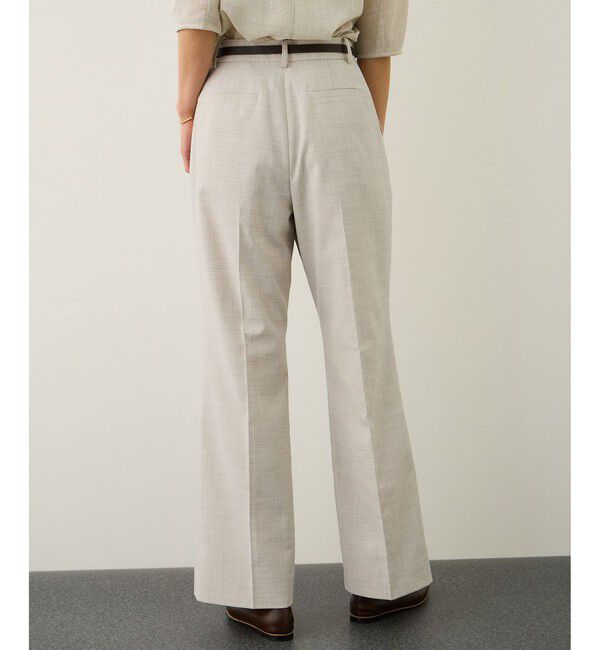 ROPE「リネンライクセミフレアパンツ/セットアップ対応・イージーケア」|チノ|