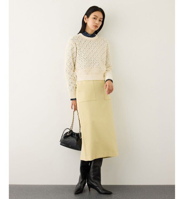 ROPE「ダイヤ柄ポップコーン編みプルオーバー/イージーケア」|ニット・セーター|