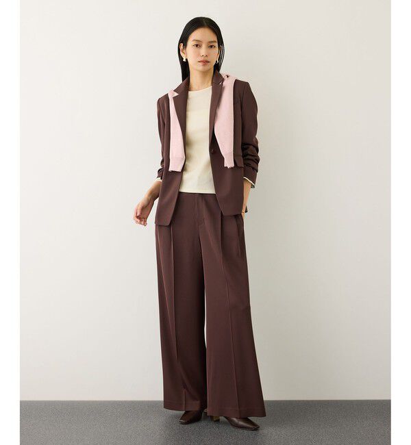 ROPE「シアーフレア袖ドッキングカットソー/イージーケア」|Tシャツ・カットソー|