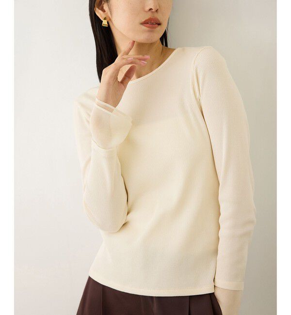 ROPE「シアーフレア袖ドッキングカットソー/イージーケア」|Tシャツ・カットソー|