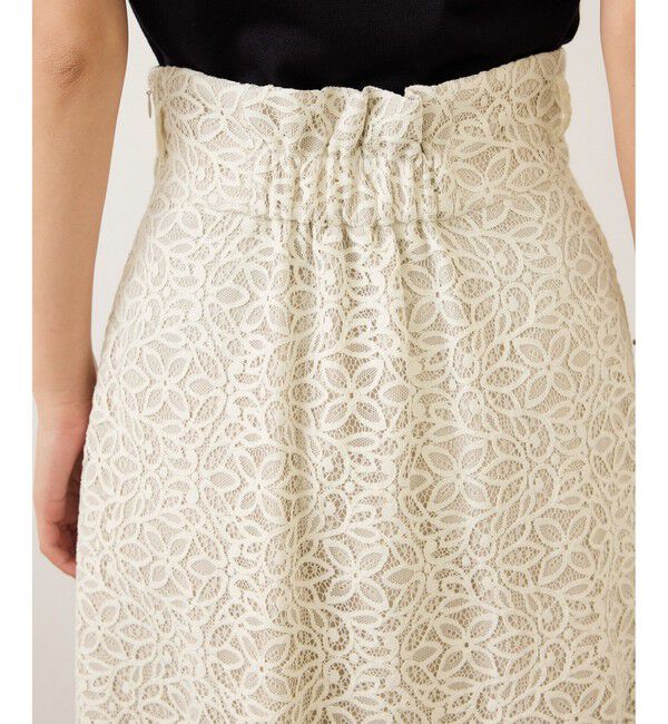 ROPE「ベルト付きセミフレアレーススカート/イージーケア」|スカート|