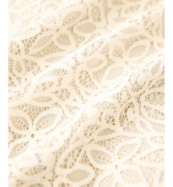 ROPE「ベルト付きセミフレアレーススカート/イージーケア」|スカート|