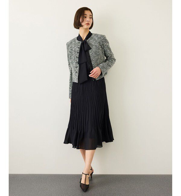 ROPE「ジョーゼットフレンチスリーブプリーツワンピース/26SS」|ワンピース|