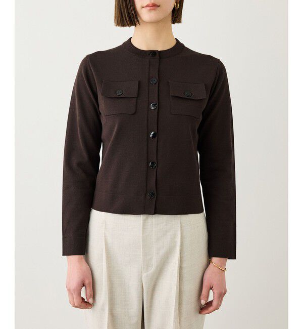 ROPE「ポケットディテールコンパクトカーディガン/イージーケア」|カーディガン|