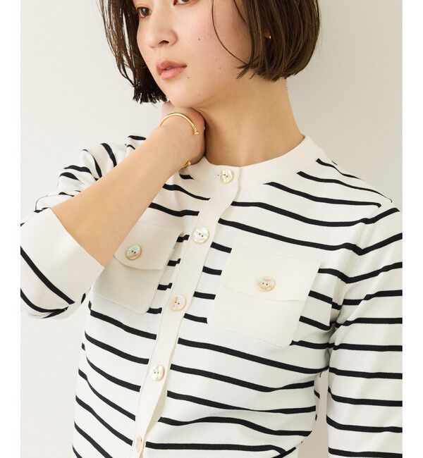 ROPE「ポケットディテールコンパクトカーディガン/イージーケア」|カーディガン|