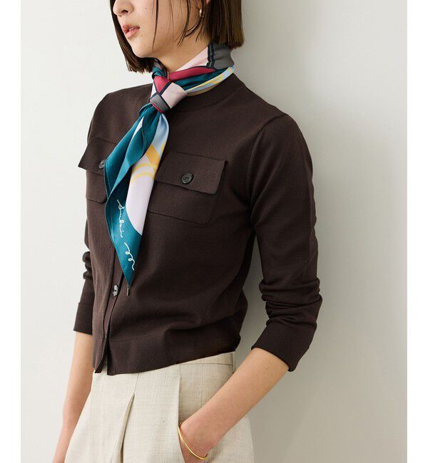 ROPE「ポケットディテールコンパクトカーディガン/イージーケア」|カーディガン|ブラウン系(22)