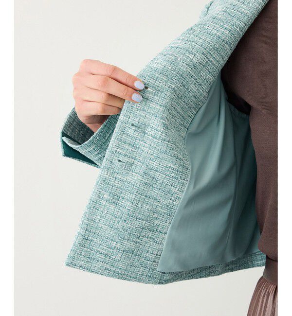 ROPE「ツイードノーカラージャケット」|ノーカラージャケット|