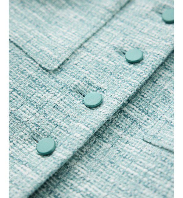 ROPE「ツイードノーカラージャケット」|ノーカラージャケット|