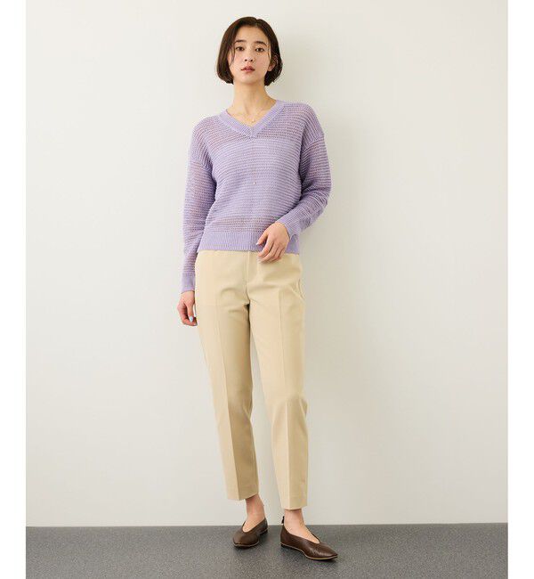 ROPE「ダブルクロスストレッチペンシルパンツ/接触冷感・イージーケア・セットアップ対応」|チノ|