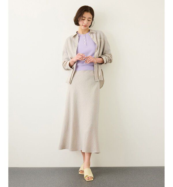 ROPE「リネンシルクコットンマーメイドスカート(無地＆ストライス)/イージーケア・セットアップ対応」|スカート|