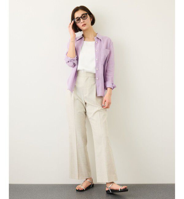 ROPE「リネンシルクコットンシャツ(無地＆ストライプ)/イージーケア・セットアップ対応」|シャツ・ブラウス|