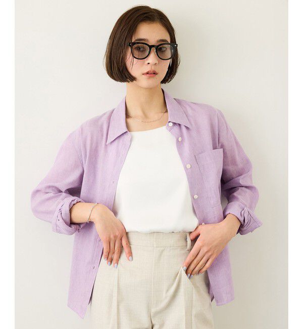 ROPE「リネンシルクコットンシャツ(無地＆ストライプ)/イージーケア・セットアップ対応」|シャツ・ブラウス|